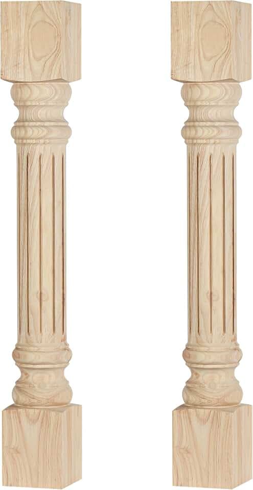 La Vane 35.5''H 3.5''W 3.5''D Wooden Kitchen Island Legs, Unfinished,2PCS