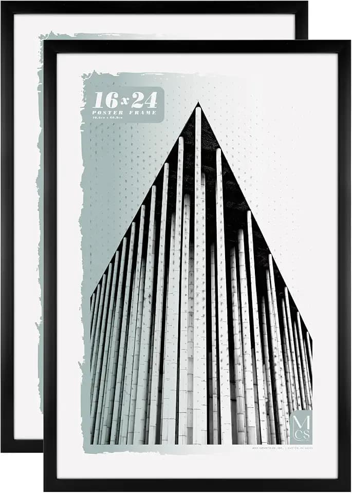 MCS Foundation Poster Frame, 16x24, Black Traditional, 2-Pack