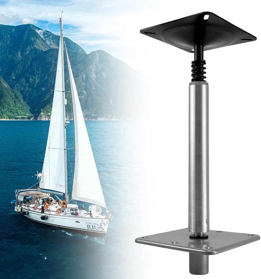 RULLINE Boat Seating with Pedestal Package! Includes Brushed Aluminum Finish, 11-Inch Tall Post, and 7-Inch Base Plate. Upgrade Pedestal Package!