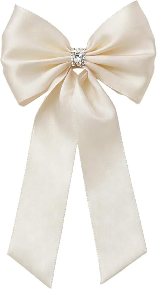 Meseey Giant Satin Bow 27x39 Inch Extra Large Decorative Bow for Christmas Tree Topper,Party,Home Wall,Baby Shower & Birthday Decor(Ivory