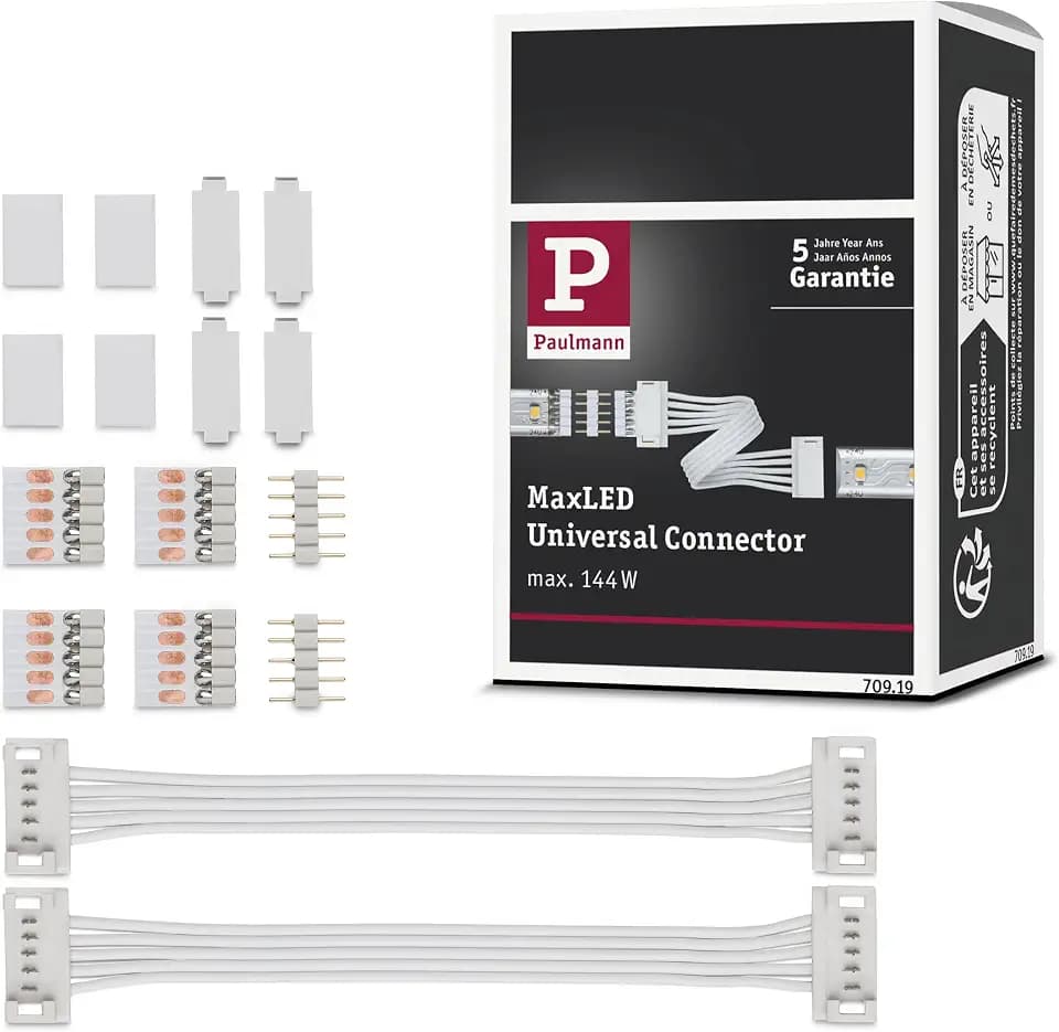 Paulmann 70919 Stripe MaxLED Verbinder Universal 100x19mm max. 144W Weiß Lichtband Kunststoff