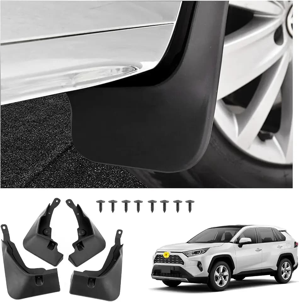 SharpCost (Upgraded) CDEFG Mud Flaps Splash Guards for RAV4 2019 2020 2021 2022 2023 Mudflap Fender Flares Fit for Front and Back, Set of 4 (Black)