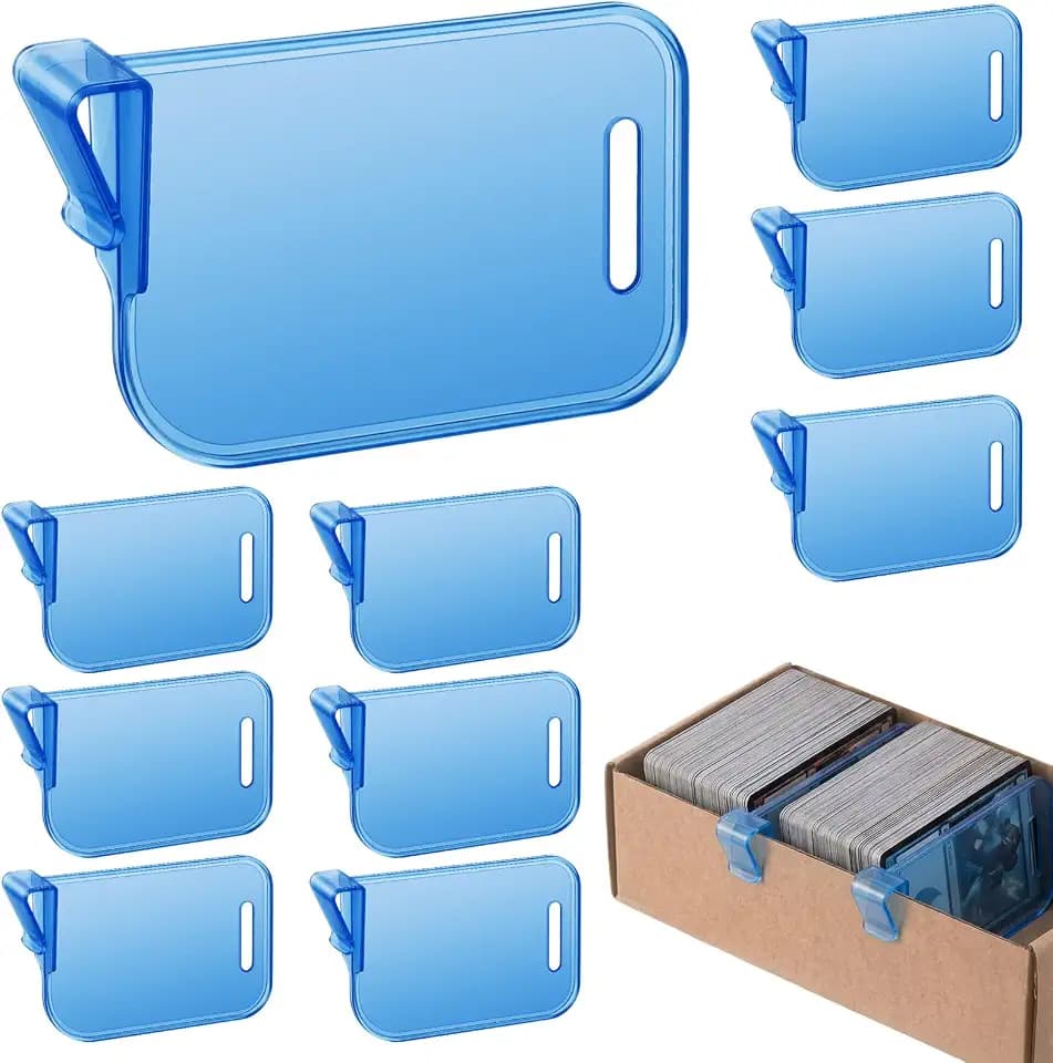Chunful 10 Pcs Card Box Dividers, Trading Card Storage Clips, Blue