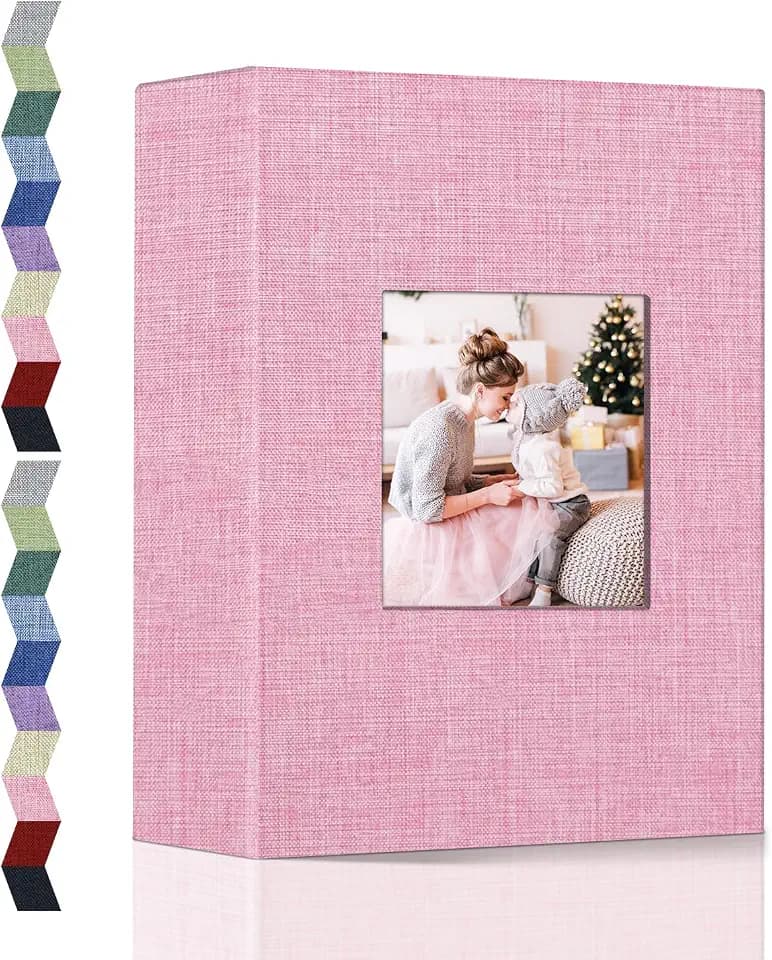 popotop Photo Album 4x6-100 Photos Photo Books with 100 Vertical Pockets,Linen Cover Albums for Family Wedding Anniversary Baby Vacation Pictures