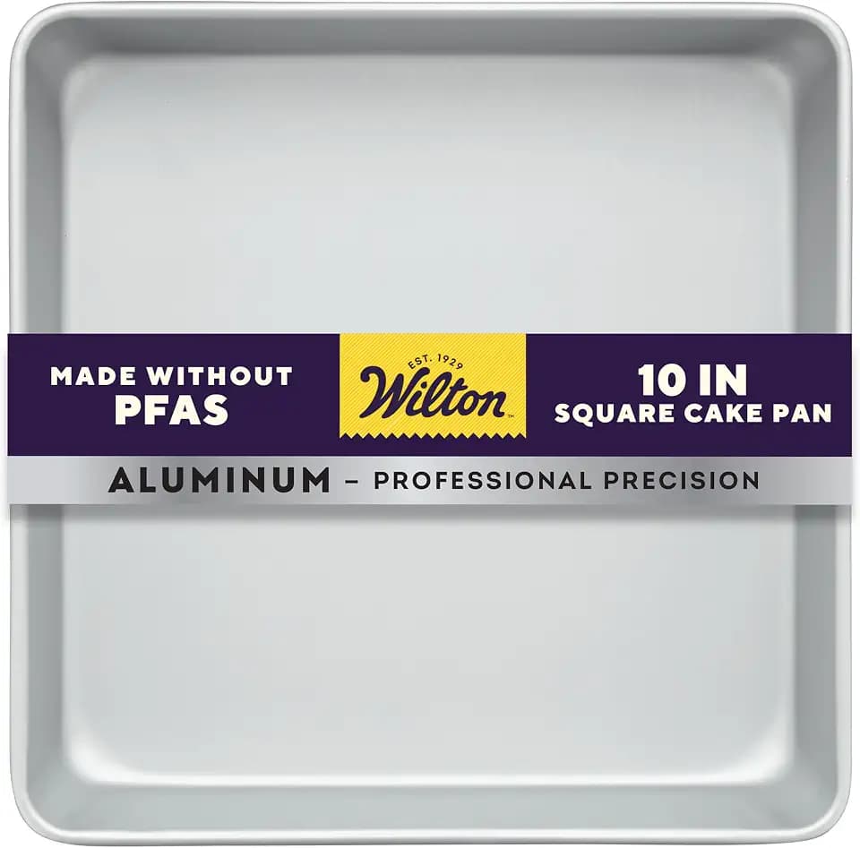 Wilton Aluminum Square Cake Pan, Made Without PFAS, 10 x 2 in