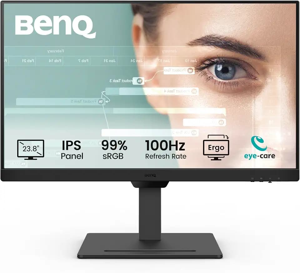 BenQ GW2490T 60,5 cm IPS 1080p Home Office Monitor, FHD, 100Hz, Ergo-Design, hohe Bildwiederholrate, 99% sRGB, VESA MediaSync, B.I, Flicker Free, Low Blue Light, ePaper, Codierungsmodus, TÜV Rheinland
