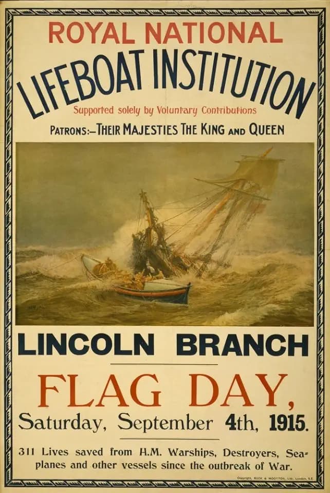 Lifeboat at the scene of a foundering ship Poster Print (18 x 24)