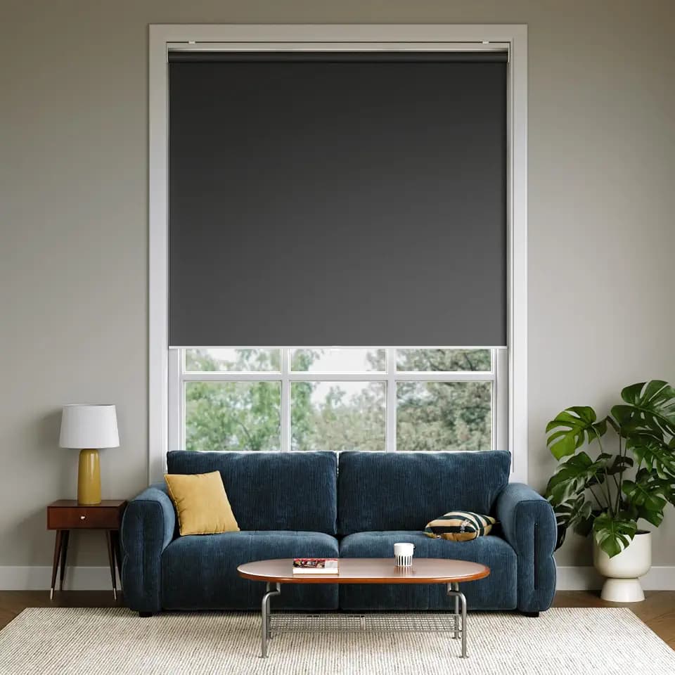 Cordless Roller Shades Blackout Blinds for Windows Room Darkening Rolled Up Shades with Spring System, UV Protection Window Shades Door Blinds for Home and Office (Grey, 33" W x 72" H)