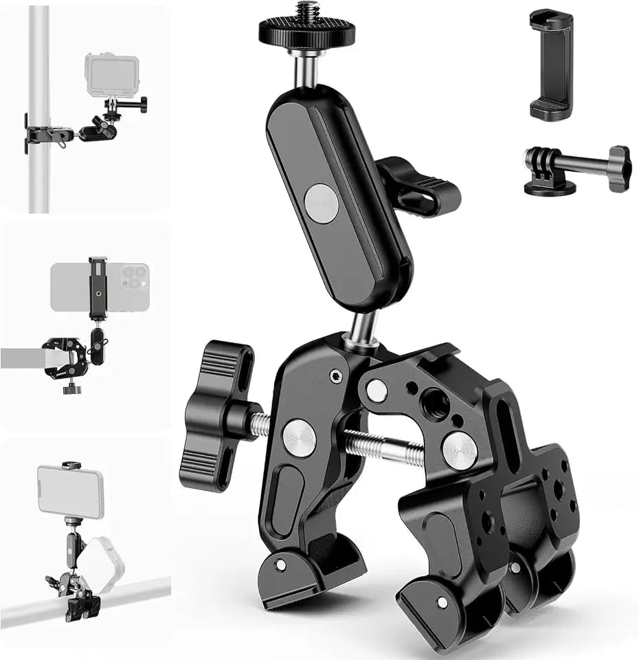 NEEWER Super Clamp mit 3" Dual Kugelkopf Magic Arm Kamera Handyhalterung