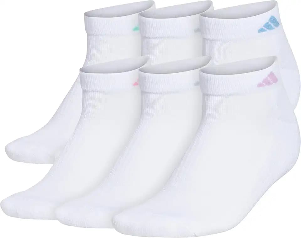 adidas Women's Athletic Cushioned Low Cut Ankle Socks 6 Pairs