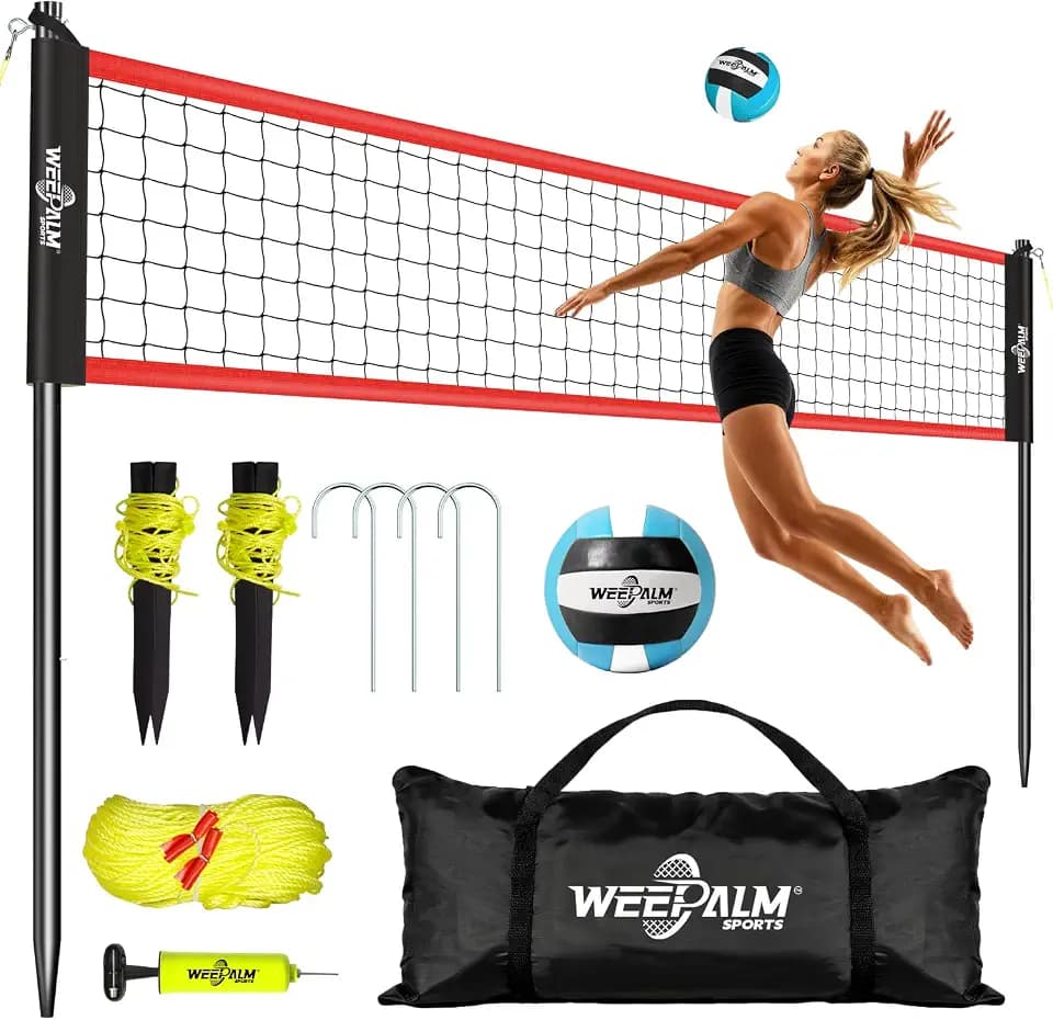 32 FT Volleyball Net Set for Backyard & Beach, 3 Heights