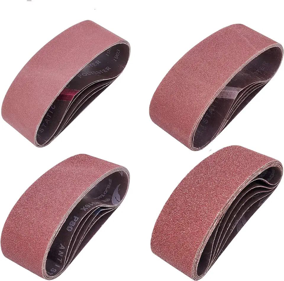 20 PCS 3 inch x 24 inch Abrasive Sanding Belts - 5 Each of 40 80 120 240 Grit Aluminum Oxide Sanding Belts For Belt sander (3 x 24 inch)