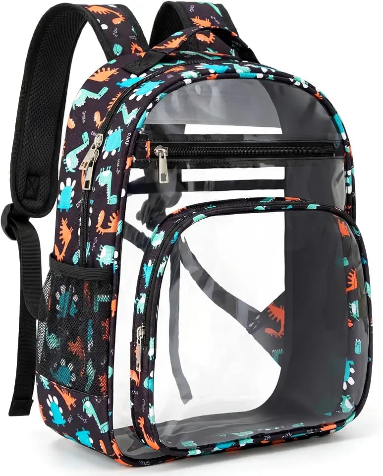 Clear Backpack for Boys - Large Kids Clear Bookbag for Elementary School