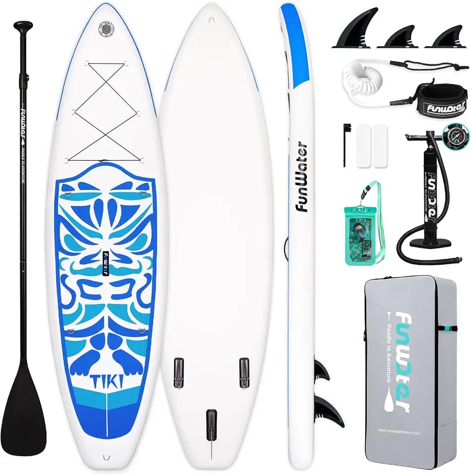 FunWater Inflatable Stand Up Paddle Board with Beginners SUP Accessories
