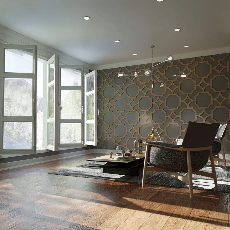 27 7/8"W X 15 3/8"H Medium Anderson Decorative Fretwork Wood Wall Panels, Birch