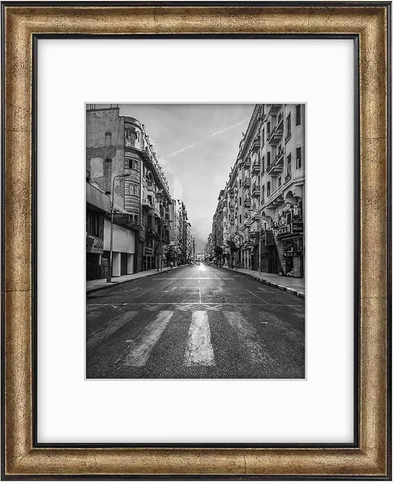 Golden State Art 11x14 Dark Gold Brown Photo Frame Mat for 8x10 Real Glass