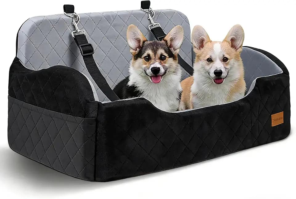 Autositz für 2 kleine/mittelgroße/große Hunde unter 25 kg,80 x 50 x 42 cm