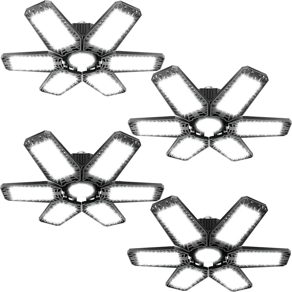 ISKYDRAW LED Garage Lights 185W, 4 Pack 18500LM Bright Shop Lights