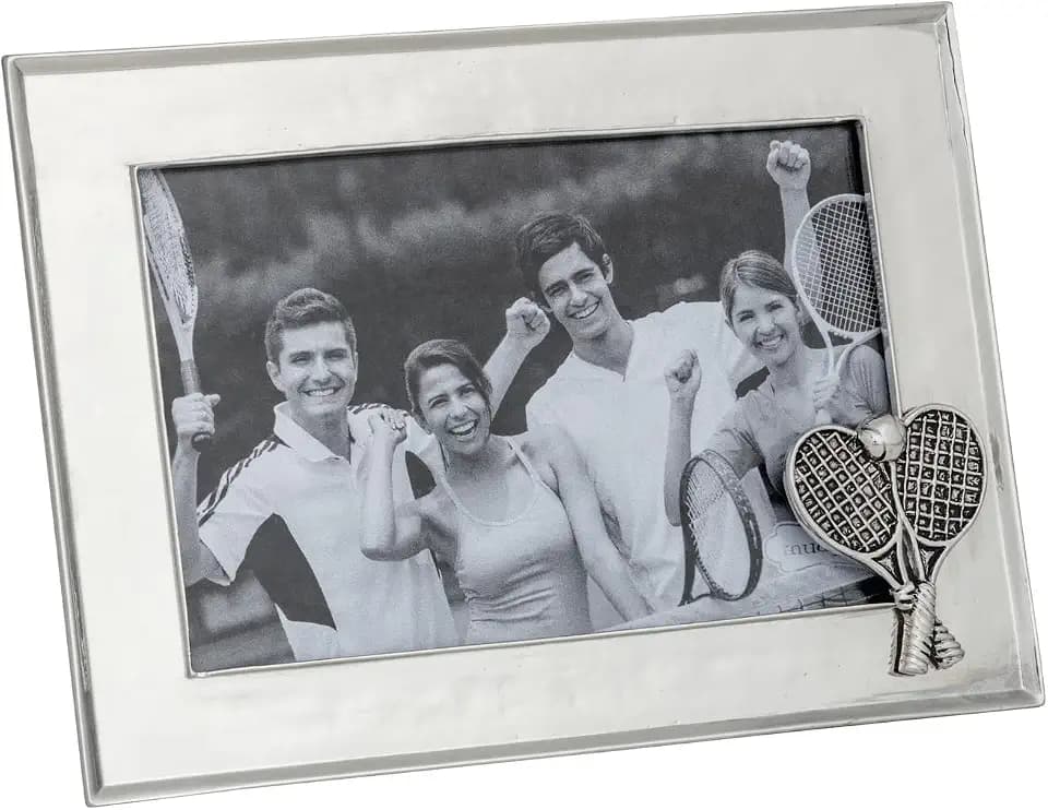 Mud Pie Silver Metal Tennis Frame