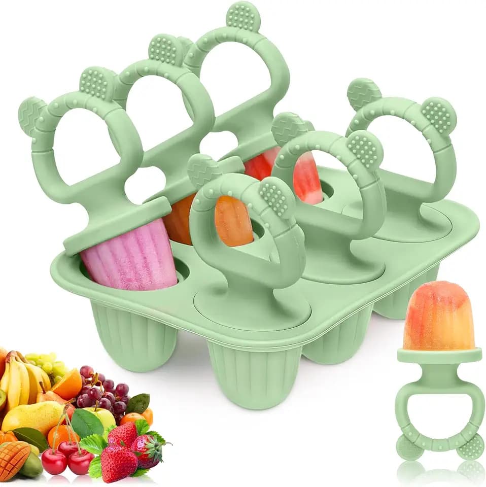 Silicone Baby Popsicle Molds with Sticks, Mini Popsicles Molds for Babies