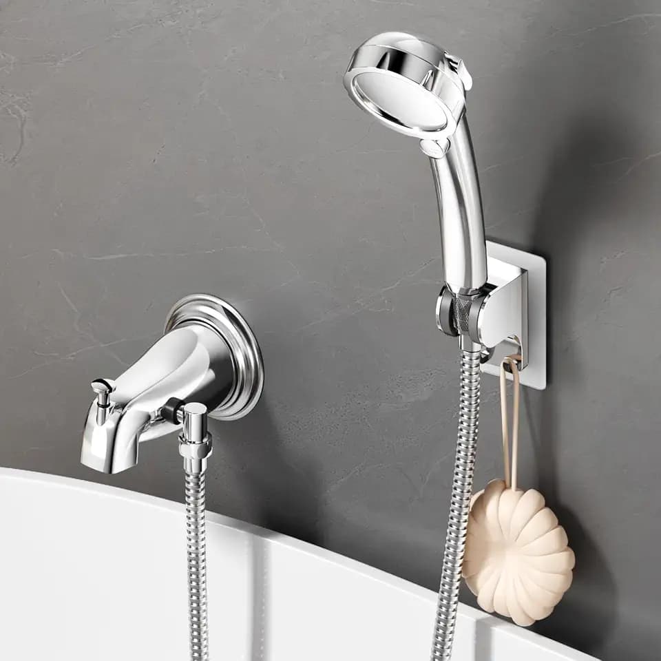 Bathtub Faucet Handheld Sprayer Shower Diverter (Chrome)