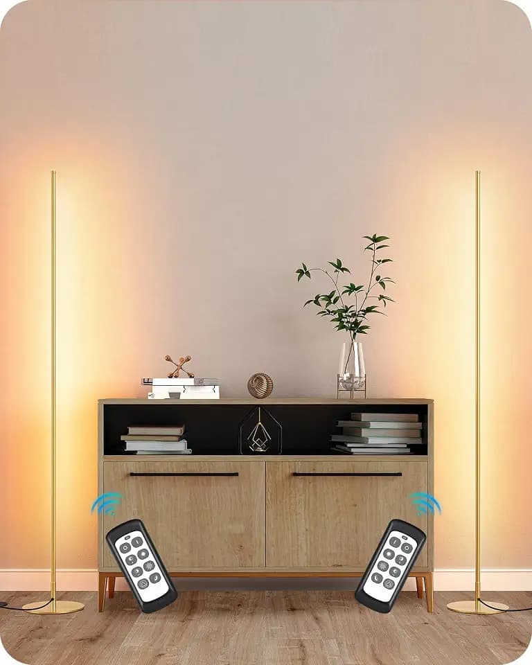 EDISHINE 2 Pack 57.5” Corner Lamp with Remote, 7 CCT Adjustable & Dimmable