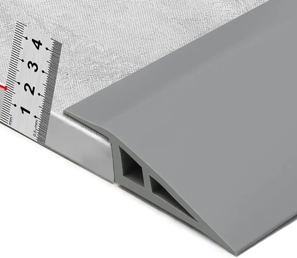Floor Transition Strip Self Adhesive Vinyl Door Threshold 2/5" to 3/5" Grey