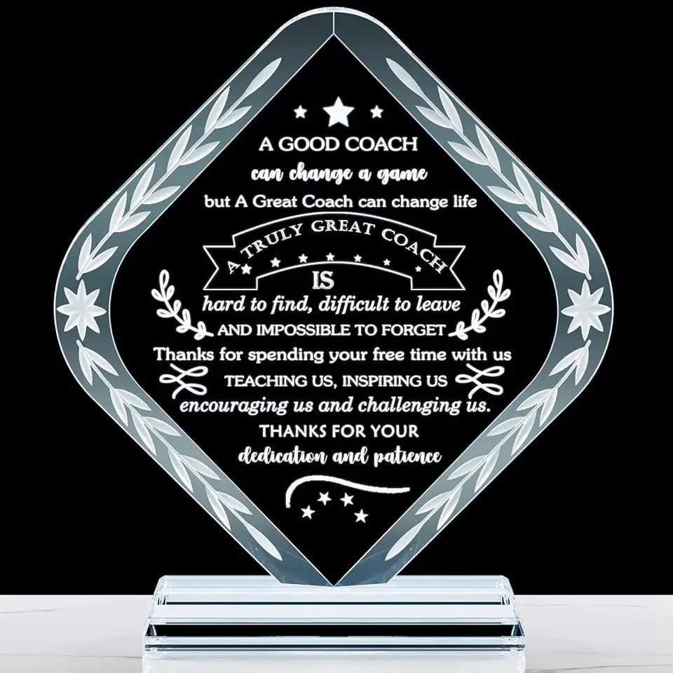 YWHL Coach Gifts for Men Women, Football Softball Coach Gift for Men, Great Coach Gifts for Soccer Basketball Coaches, Home Office Decor Plaque Thank You Coach Retirement Appreciation Presents