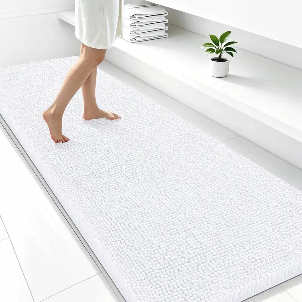 Smiry Bathroom Rugs 59X24, Luxury Chenille Extra Soft Absorbent Bath Mat
