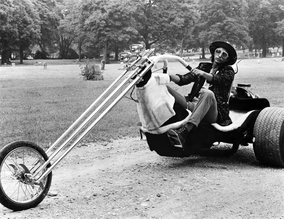 Jeff Goldblum riding a motorcycle Photo Print (30 x 24)