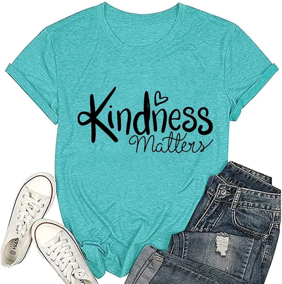 Kindness Shirt for Women Summer Casual Short Sleeve Inspirational Tee Tops