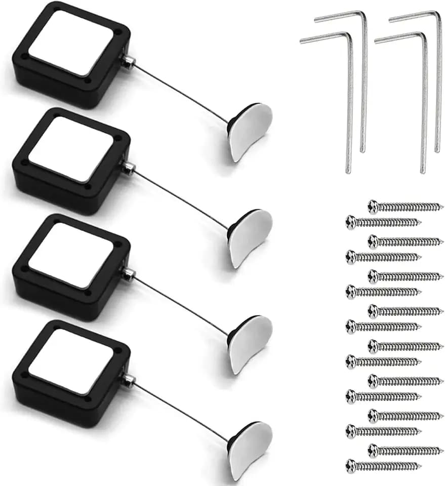 4 PCs 2M Einziehbares TV-Fernbedienungs Verlust Verhinderungskabel, Ausziehbar Anti-Diebstahl-Pull-Box, Fernbedienung Anti-Loss-Kabel für TV-DVD-Spielkonsolen
