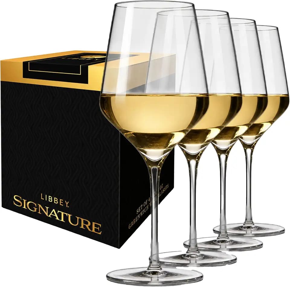 Libbey Signature White Wine Glasses Set of 4, 20 Oz