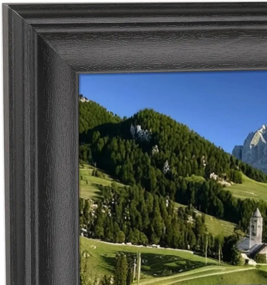 16x36 inch Picture Frame Solid Wood Black,Suitable for Panoramic Photo Frame/Posters/Painting/Group Photo/Puzzle (A23B1636) 