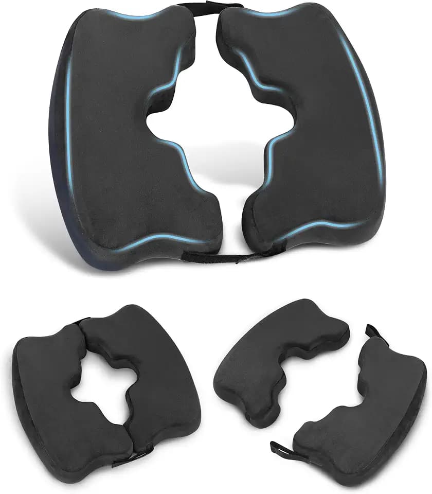 HOMCA Bed Sore Cushions for Butt, Memory Foam Bedsore Pressure Relief Cushion for Sleeping and Sitting, Hemorrhoid Cushion for Coccyx, Sciatica, Postpartum Recovery, and Surgery Rehabilitation(Black)