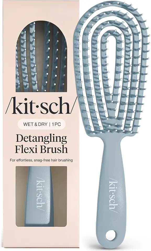 Kitsch Flexi Flow Detangler Brush, Hair Brushes For Women - Haze Blue