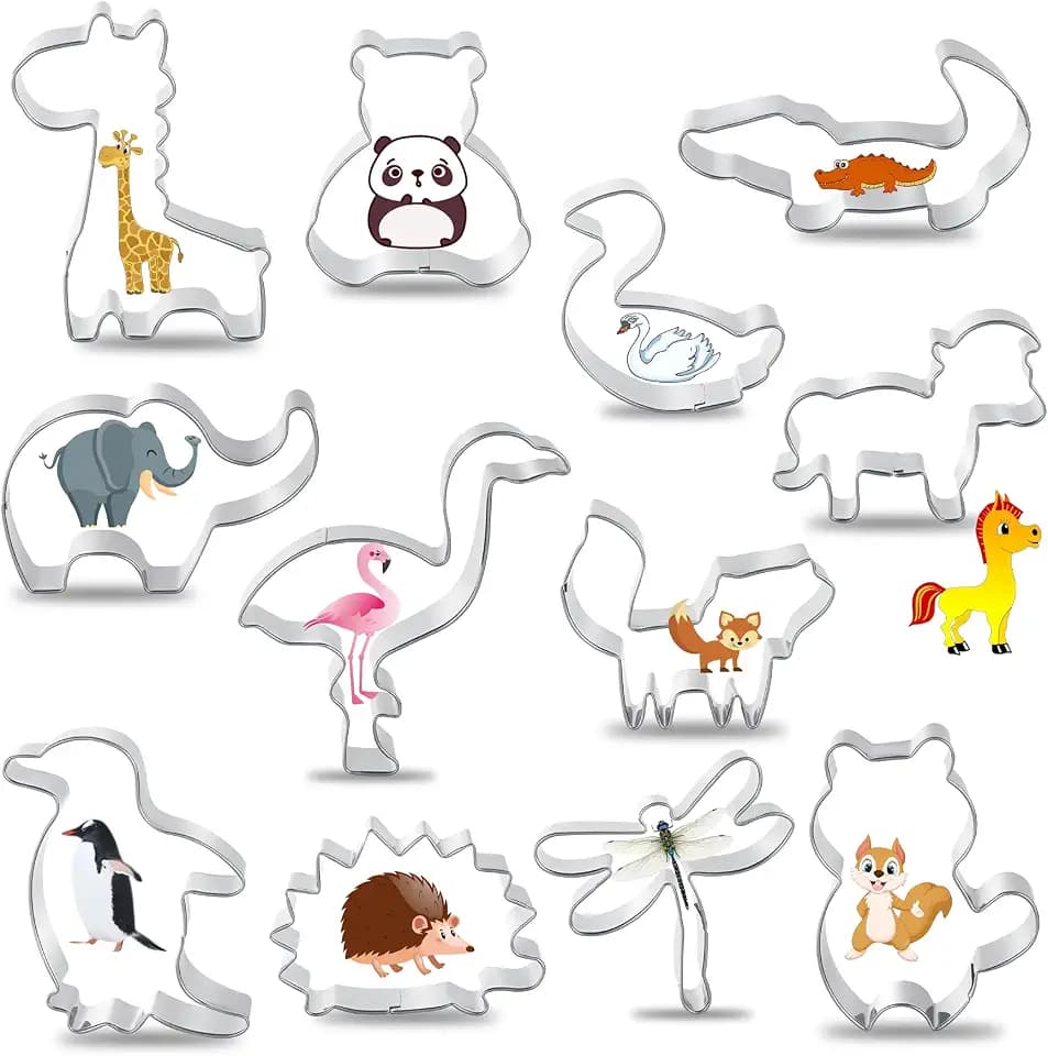 Animal Cookie Cutter Set for Kids, Cookie Cutter Set of 12 Piece