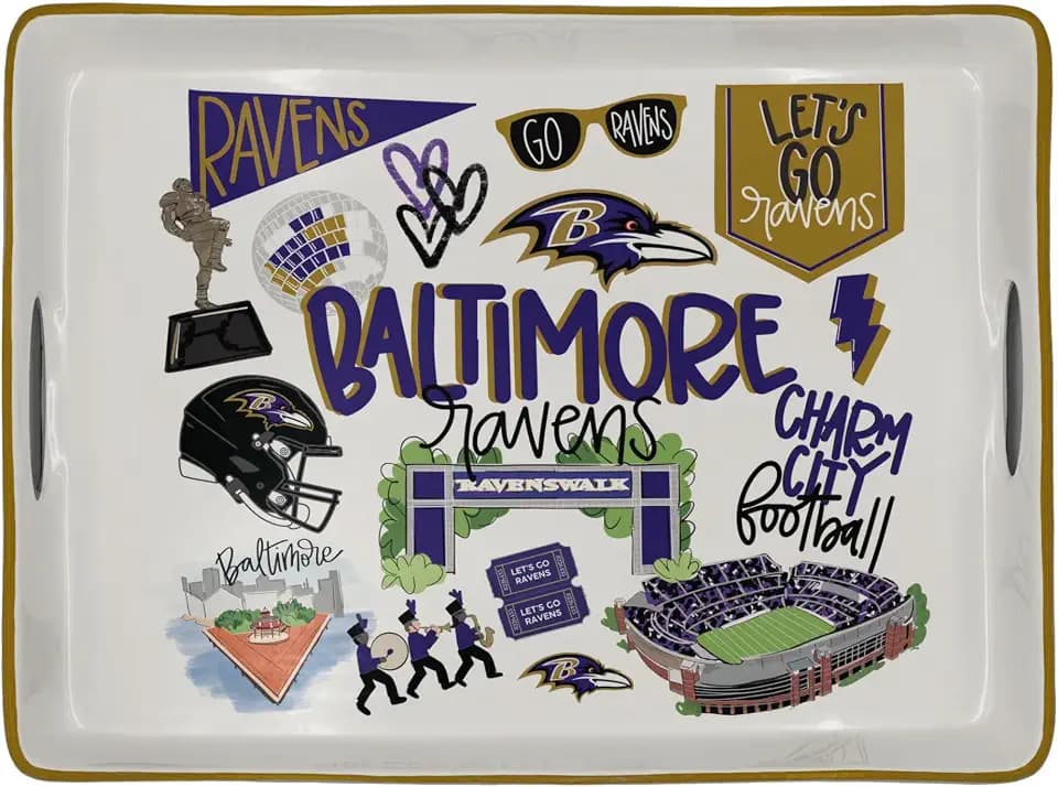 NFL Baltimore Ravens Loco Fan Large Serving Tray w/Handles