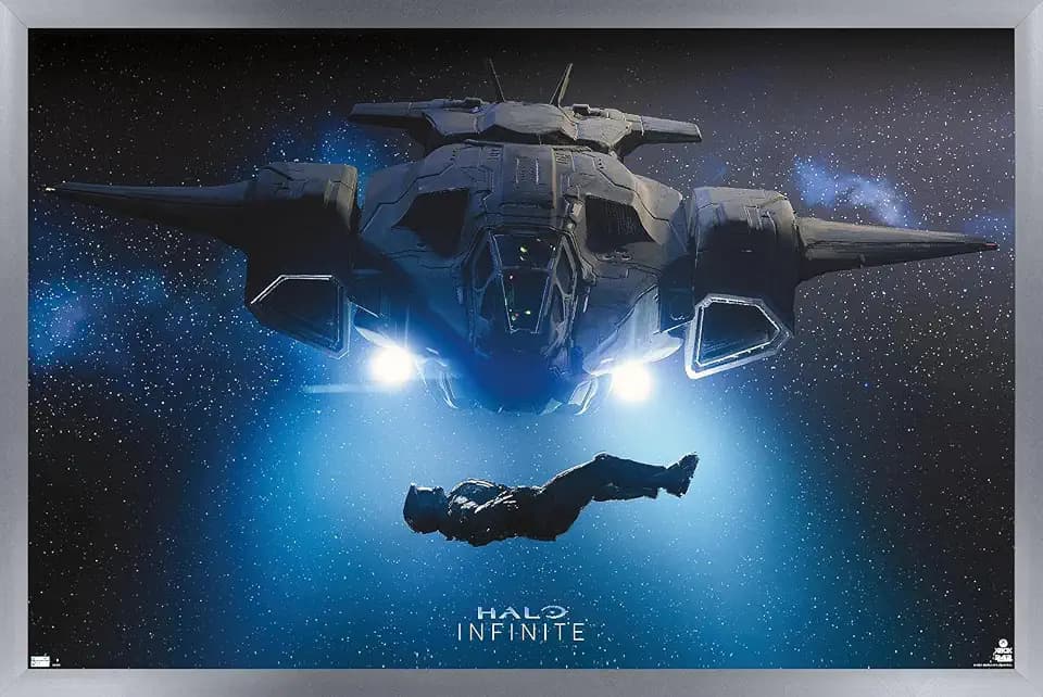 Trends International Halo Infinite - Master Chief in Space Wall Poster, 34L x 22.4W, Silver Framed Version