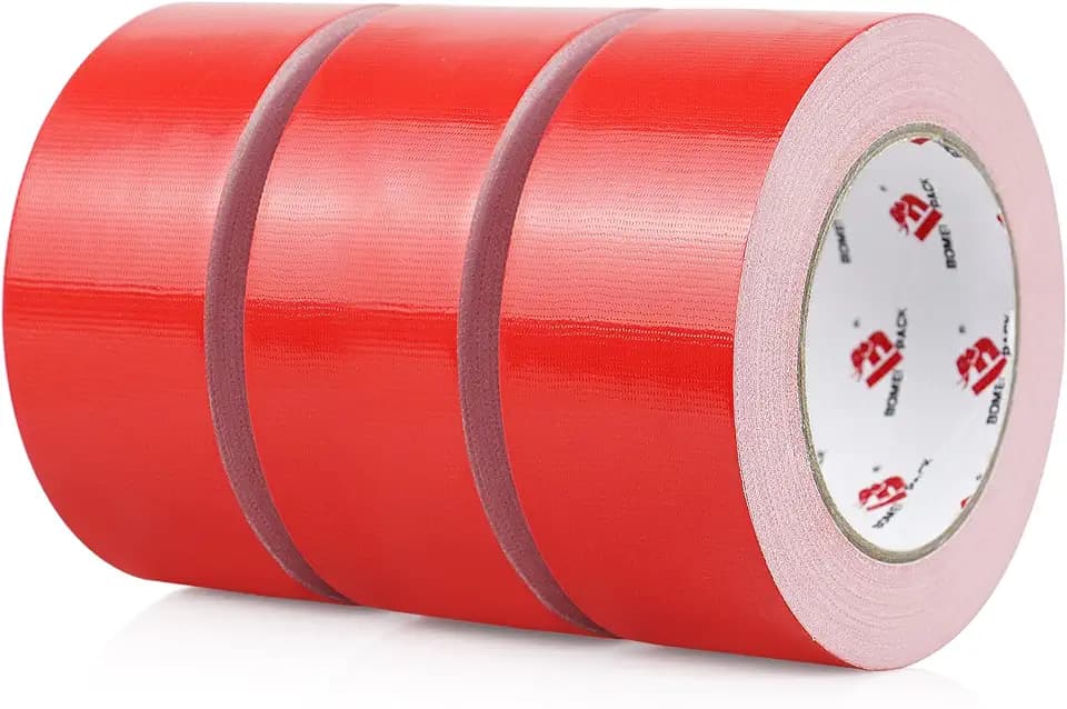 BOMEI PACK 3 Pack Duct Tape Red,2 Inch x 30 Yards,9 Mil Thick Heavy Duty Strong Tape Duct,Waterproof,No Residue,Flexible,Tear by Hand,Industrial Grade for Repairing,Fxing and Packaging (Red)