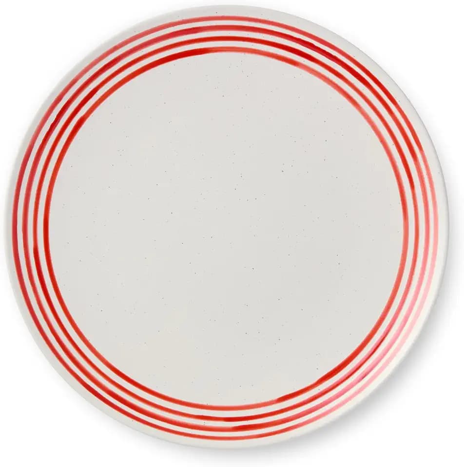 Dockside Red Stoneware Dinner Plates – Set of 4, 11-Inch Nautical-Inspired, Chip-Resistant for Dining & Entertaining. Perfect for serving full meals, including pasta, salads, or seafood dishes.