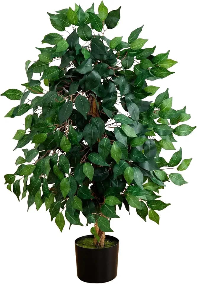 Nearly Natural 3 ft Artificial Ficus Tree with Natural Wood Trunks