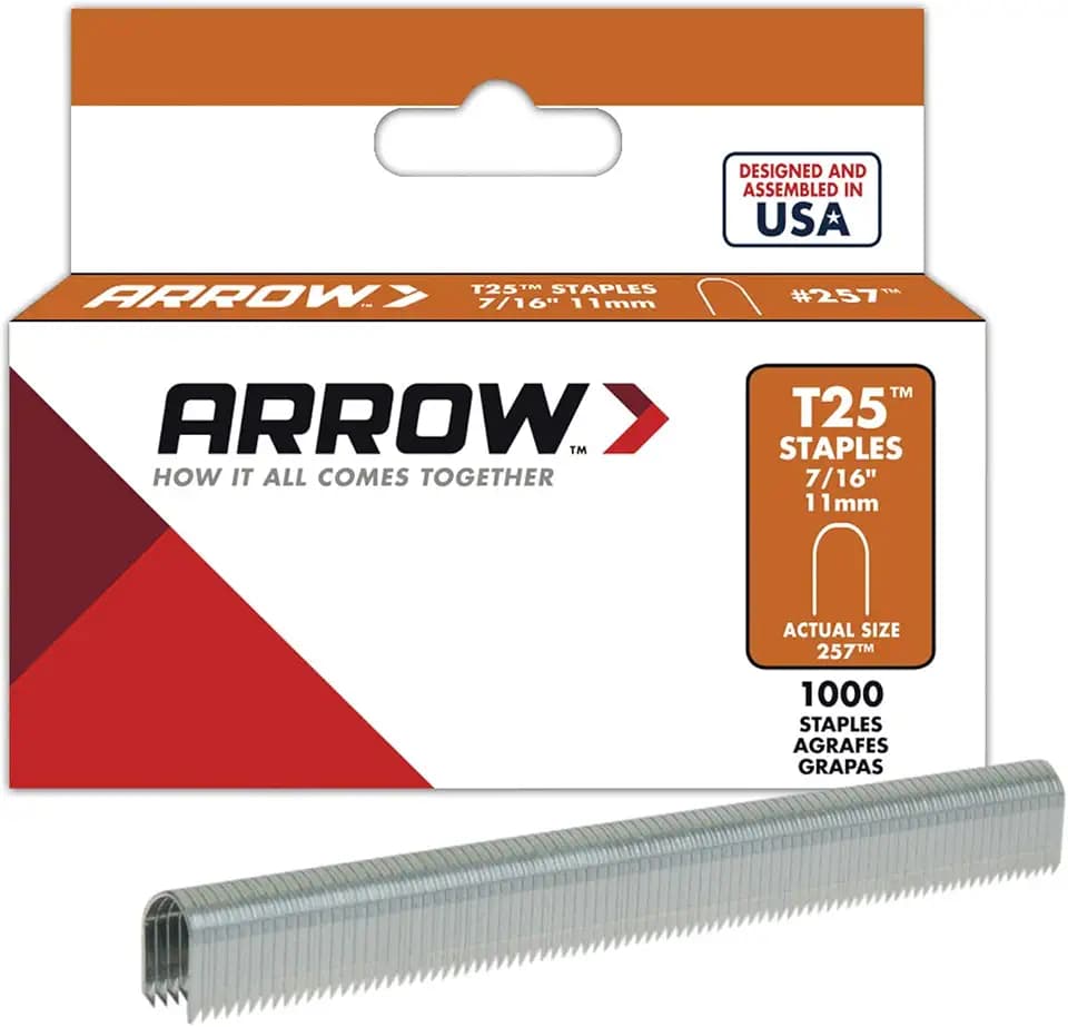 Arrow Fastener 257 Genuine T25/T2025 7/16-Inch Staples, 1,000-Pack