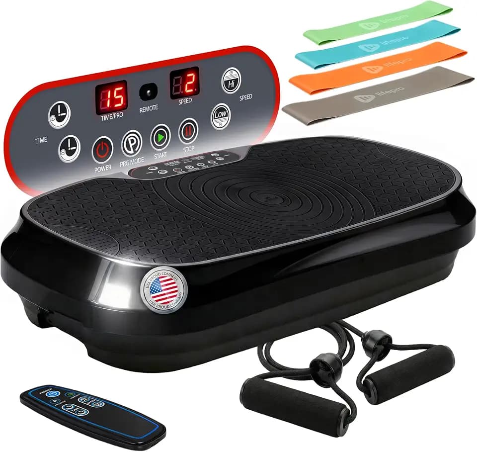 Lifepro Waver Mini Vibration Plate Exercise Machine with Resistance Bands