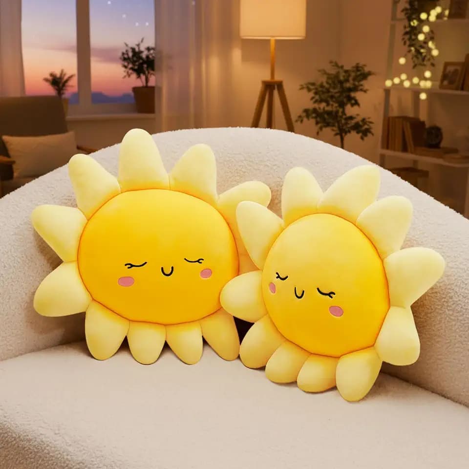Juexica 2 Pcs Sun Pillow Sunshine Plush, 13.7 Inch, Yellow