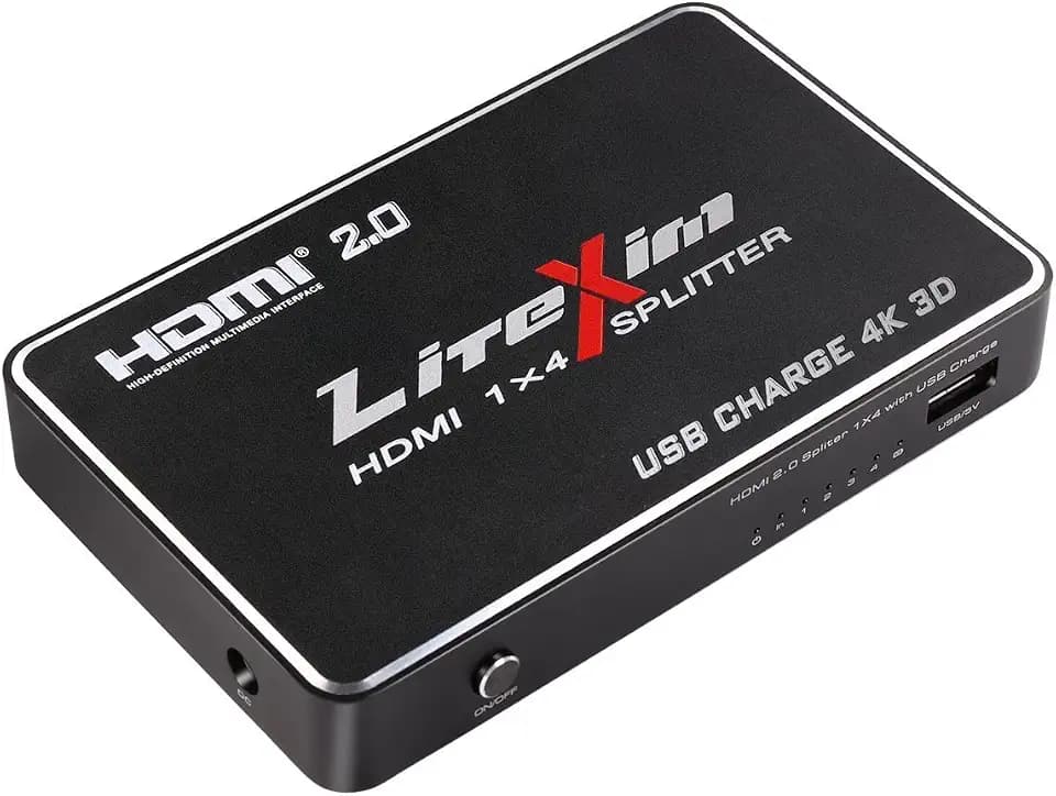 1 x 4 HDMI Splitter mit USB-Laden HDMI Splitter Verstärker