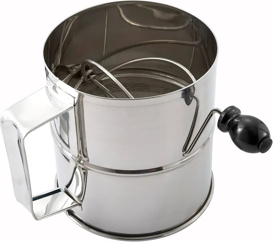 Winco 8 Cups Stainless Steel Rotary Sifter