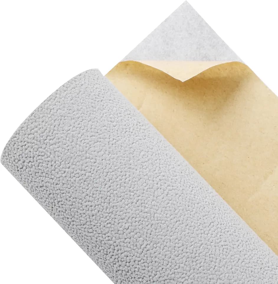 Self Adhesive Grain Velvet Flocking Gray 14.1" x 117" Self Adhesive Felt Fabric, Peel and Stick Velvet Wallpaper Soft Velvet Drawer Liner Velvet Lining for Jewelry Drawer Box Dresser Cabinets Shelve