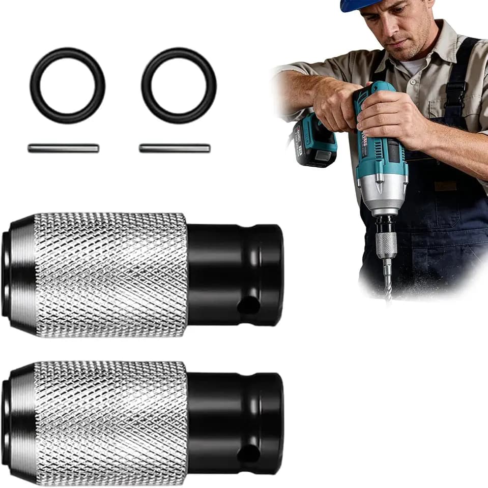 2 Pack Hammer Drill Adapter, Electric Hammer Drill Converter Adapter, Hammer Adapter with Impact Drill Bits, Heavy-Duty Electric Wrench to Drill Converter for Concrete, Brick, Stone, Wood