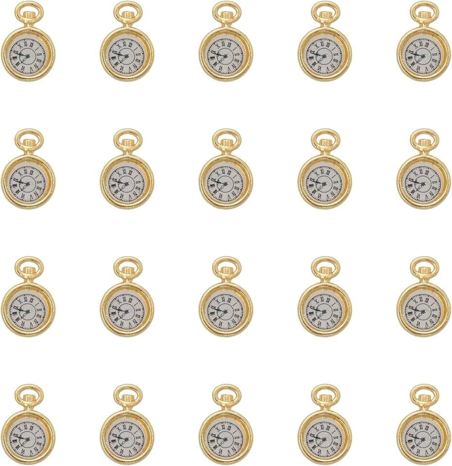 20 Pcs Clock Charms for DIY Jewelry Making